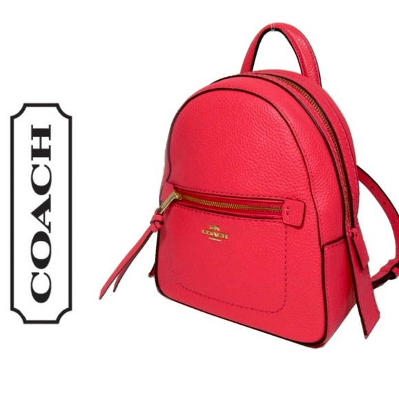 Coach Andi Convertible Leather Backpack Crossbody in Bright Magenta Pink - Picture 1 of 14